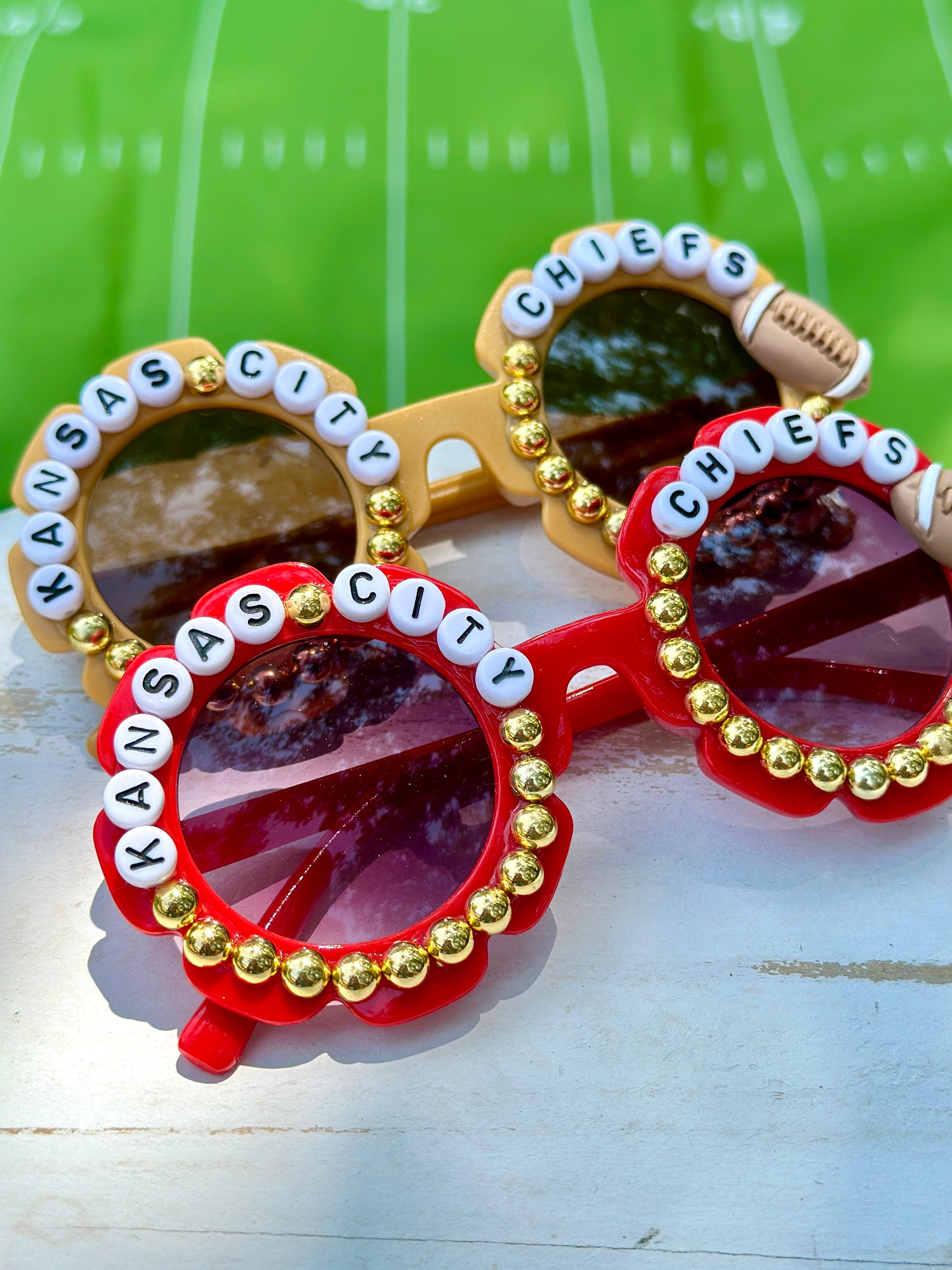 Girls Gold Studded Football Sunnies Best Seller Goldie Sun Accessories
